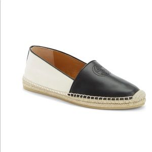 GUCCI Canvas Leather Espadrille Flats